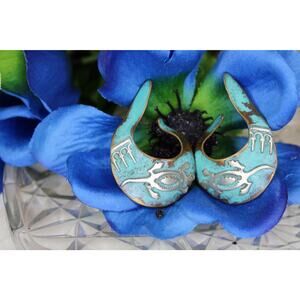 Lorencita Garcia Santa Domingo Brass & Sterling Silver Cuff Earrings